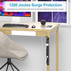 HHSOET 2 Pack Metal 360° Rotating Mountable Power Strip 8 Outlet Gaming Table Mounted Outlet Strip Heavy Duty Wall Mount Surge Protector with Switch 15A 125V 1875W 6ft Power Cord.