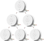 Hardwired Interconnected Smoke and Carbon Monoxide Detector Combo, 2 in 1 Smoke and CO Detector with 2 AA Batteries Back Up, AC Smoke and CO Alarm, Voice Alert, Self-Check, 6 Pack