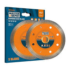 4.5 Inch Ultra-Thin Turbo Mesh Diamond Blade for Porcelain, Ceramic, Marble, Granite Cutting, 2 Pack for Handheld and Angle Grinders, Dry and Wet Use