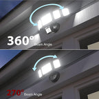 Onforu 120W 12000LM LED Security Lights Motion Sensor Outdoor, Dusk to Dawn Flood Lighting, 5 Heads 360° Wide Angle Illumination, 6500K IP65 Waterproof Hardwired Floodlight Motion Detection (Black)