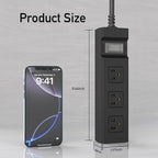 Outdoor Power Strip Weatherproof, KPQ IPX6 Waterproof Surge Protector with 3 Wide Outlets, 10FT Flat Plug Extension Cord, Wall Mountable for Home, Office, Dorm, Patio, FCC UL Listed