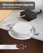 Sunco 24 Pack 6 Inch LED Recessed Light, Ceiling Canless Recessed Lights, Baffle Trim Ultra Thin, 850 LM, 14W, 6000K Daylight Deluxe, Dimmable, Wafer Thin with Junction Box.