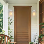 Outdoor Wall Lantern, Exterior Lighting Fixtures Wall Mount, 2 Pack White Outdoor Sconces with Seeded Glass, Exterior Porch/Patio Lights for House Front Door Garage