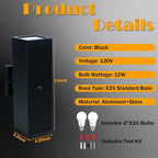 Motion Sensor Outdoor Wall Light with 3 Light Modes, Dusk to Dawn Modern Aluminum Sconce with E26 Bulbs, Waterproof Exterior Lighting for Porch, Garage, Patio, Entryway, ETL Listed