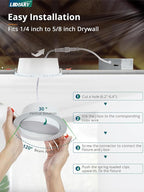 LEDIARY 12 Pack Gimbal LED Recessed Lighting 6 Inch, 5CCT Adjustable Recessed Light Slim Selectable 2700K-6000K,750LM Air Tight Canlights with Jbox,Canless Downlight Ceiling Light with IC Rated ETL