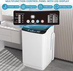 Zynkez 25lbs Portable Washing Machine, Fully Automatic Washing Machine with LED Display, 10 Wash Cycles, 26 Mins Quick Wash, 24H Delay Start, Clothes Washer with Drain Pump for Apartment, RV, Camp