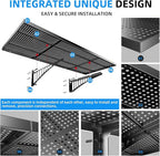 2-Pack 1.64x4ft Heavy Duty Adjustable Garage Wall Shelving, 520 lbs Load Capacity, Garage Shelving Wall Mounted, Floating Storage Rack with Hooks (Balck)