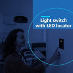 LIDER Lighted Decorator Switch, Residential Grade and UL Listed, Paddle Light Switch with Locator Light, Matte Finish Rocker Switch, Minimalist Design, 1-Pole, 3-Wire, 15A 120-277VAC, Black