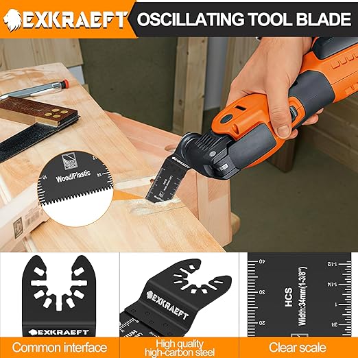 110 PCS Multitool Blades Oscillating Tool Blade, Universal Titanium Oscillating Saw Blades for Metal Nails, Wood and Plastic, Multi Tool Blades Kits Fit Dewalt Milwaukee Ryobi Rockwell Fein