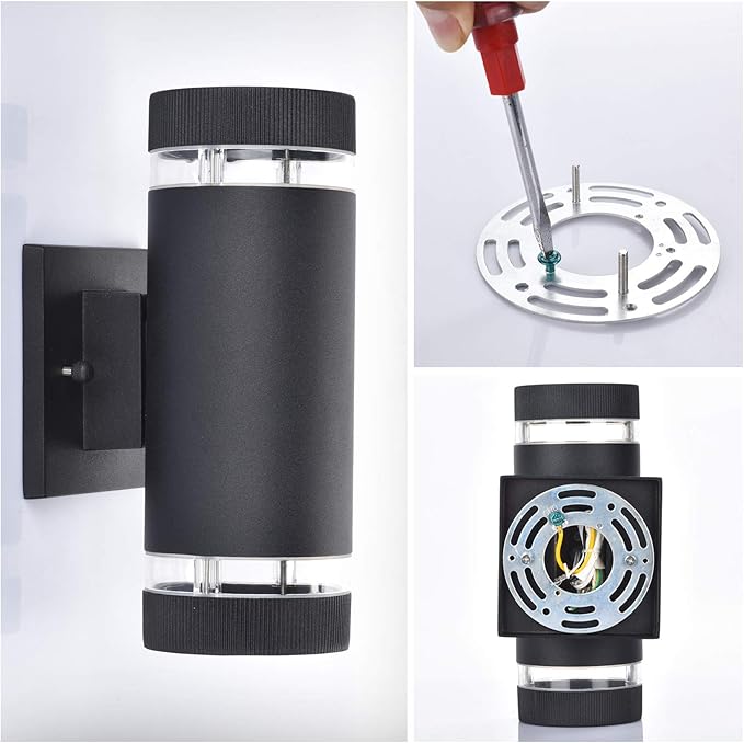 Outdoor Wall Sconce Lights,Dusk to Dawn Outdoor Exterior Lighting - ETL Listed,Modern Outside Patio Light Fixture Wall Mount Design - Up Down Light Fixture White 6000k for Front Door, Porch