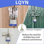 Padlocks with Same Key, LQYN 24 Pcs Laminated Keyed Padlock (1-9/16", 40mm), Keyed Alike Locks, Normal Shackle, for Storage Locker, Hasp Latch, Toolbox, Sheds