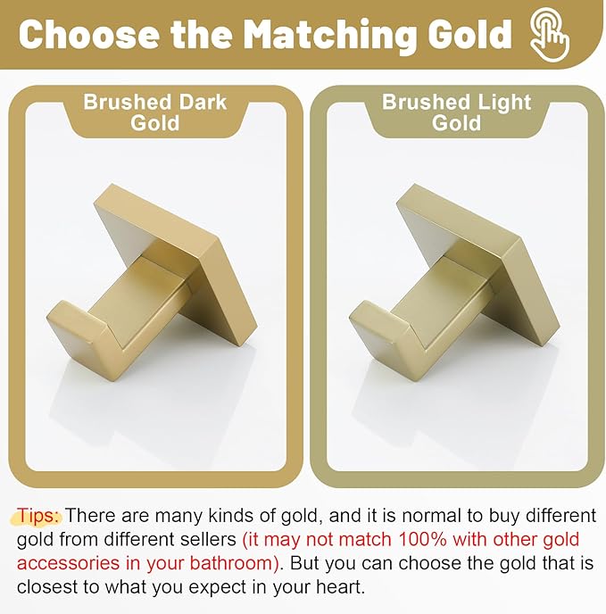 Brushed Gold Bathroom Towel Bar Holder Sets Premium Stainless Steel 4-Piece Bathroom Hardware Set Wall Mounted Bathroom Toilet Paper Holder with Shelf Set.