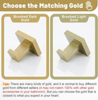 Brushed Gold Bathroom Towel Bar Holder Sets Premium Stainless Steel 4-Piece Bathroom Hardware Set Wall Mounted Bathroom Toilet Paper Holder with Shelf Set.