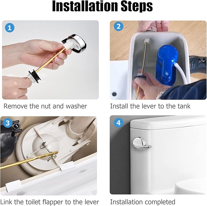 TOTO Compatible Toilet Flush Handle - Side Mount Trip Lever Replacement for TOTO ST701, CST853, CST854, CST884, CST604CEF, CST614CEF - 2-Pack Copper Lever