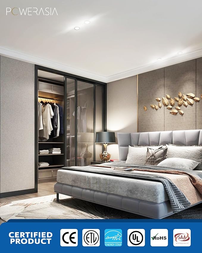 12 Pack 4 Inch Ultra-Thin LED Recessed Ceiling Light with Junction Box, Recessed Lighting 4 Inch 6000K Dimmable Clear White, 9W 110W Eqv, 850LM High Brightness - ETL and Energy Star Certified