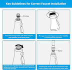 Hibbent Pull Down Kitchen Faucet Head Replacement, 3-Function NSF/ANSI/CAN 61 & CUPC Certified Sink Spray Nozzle, 15 Adapters, Compatible with Moen, Delta, Kohler Faucets, Chrome (Shiny Silver)