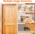 HOWDIA 4 Inch Door Hasp Latch 90 Degree, Stainless Steel Safety Right Angle Padlock Hasp Locking Latch Security Door Clasp Hasp Lock Latch for Push/Sliding/Barn Door, 2mm Thick, Brushed Silver