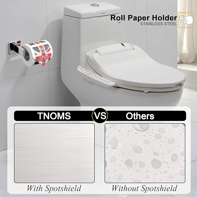 TNOMS Bathroom Towel Bar Set 5 Pieces Brushed Nickel Square Modern Bathroom Hardware Set,Stainless Steel Wall Mounted 23.6-Inch