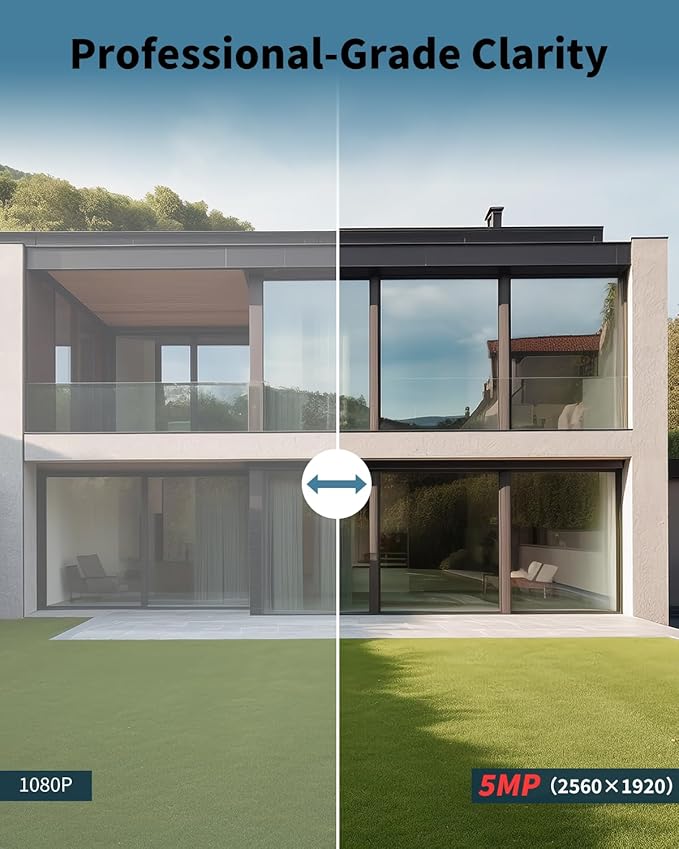 《80FT Night Vision & 122° Wide Angle》Outdoor Wired Security Camera System,CCTV Cameras Outside, Home Video Surveillance Systems, Surveillance DVR Kits