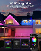 ASAHOM Permanent Outdoor Light Pro S108B, 100FT with 72 RGBCW 70lm LED, WLED Integration, AI Lighting, 30000 Lighting Effect Combination, IP67 Waterproof for Halloween Christmas and Daily Decor, White