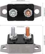 4 Pieces DC 12V - 24V Automatic Reset Circuit Breaker Circuit Breaker with Cover Stud Bolt for Automotive and More (40 Amp)