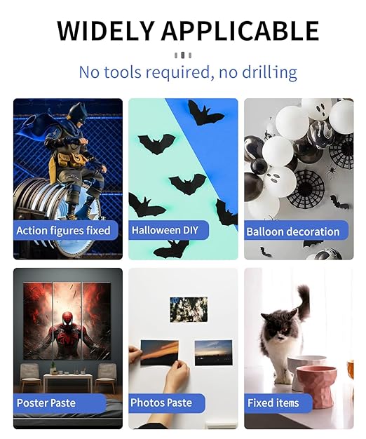 Large Mounting Putty No Residue, Double Sided Tape Glue Adhesive Dots Clear Museum Sticky Tack, Picture Hanging Strips Fixed Posters Decor Art Craft Party, 0.39 x 0.78 in (252 Pcs)