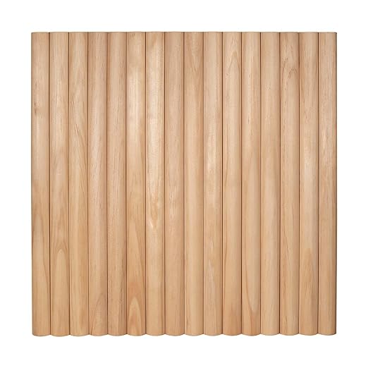 Outwater 1' Wide x 8' High x 3/8" Thick Unfinished Solid Paintable Pine Flexible Tambour Sheet with 3/4" Half-Round Slats – Flexible, Easy-to-Install Panel for Walls, Ceilings, and More