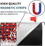 Kawani Merry Christmas Mailbox Cover Winter Snowflake Red Black Buffalo Plaid Christmas Decorative Mailbox Cover Magnetic Standard Size 25.5x21 Inch Xmas Post Box Cover Wraps for Garden Yard Decor