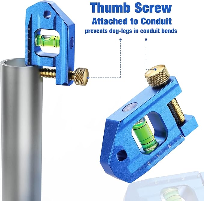 WORKPRO Conduit Bending Level, Small Torpedo Magnetic Level, Bubble Vial for 90° Measurement, Aluminum Alloy Construction, 2.5-inch, Cobalt Blue