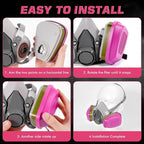 6 Pairs 60926 Filter, Respirator Filter 60926 Cartridges Against Organic Vapors, Acid Gases, Ammonia Methylamine, Formaldehyde, Dusts Used in 6200 6502 6800 Series Respirator Mask