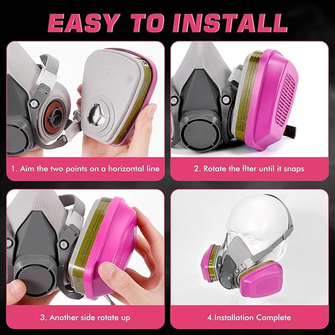 10 Pairs 60926 Filters, Respirator Filter 60926 Cartridges Against Organic Vapor, Acid Gases, Ammonia Methylamine, Formaldehyde Used in 6200 6502 6800 Series Respirator Mask