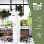 MORE - Stainless Steel Cleaner & Polish Spray + Microfiber Cloth - Stainless Steel Cleaner for Appliances, Sink, Fridge & Grill - Water-Based Streak-Free Formula - Lavender Essential Oil Scent 16 oz