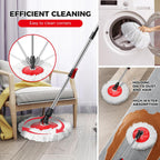 Spin Mop and Bucket with Wringer Set for Home,360° Mop and Bucket with Separate Clean and Dirty Water,Wet Dust Mop for Floor Cleaning with 3 Mop Heads