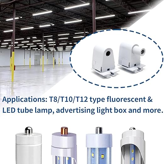 Surf turtle 2 Pair Tombstone Single Pin FA8 Base Holder Socket Connector with T8 T10 T12，for 8ft Light Emitting Diode Fluorescent Tube Light