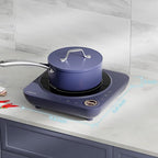 CIARRA Slim Portable Induction Cooktop – Single Burner Electric Stove with Touch Sensor, Digital Timer & Safety Lock for Countertop Cooking, Efficient Induction Cooker for Home Use, Blue