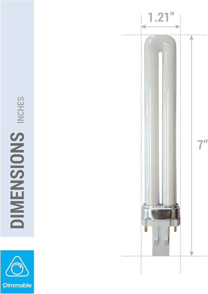 (Pack of 4) 13-Watt Single Tube 2 Pin GX23 (see photos) Base - 3500K Neutral White 35K CFL Light Bulb - Replacement for Sylvania 20335/21137 CF13DS/835- Philips 146845 PL-S 13W/835 GE 97569F13BX/835