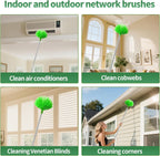 dusters for Cleaning extendable Long Handle，Webster Cobweb Duster with Extension Pole，Spider Web Remover Brush with Pole，Outdoor Web Cleaner Outside for use on Ceilings, cabinets, Walls, Light
