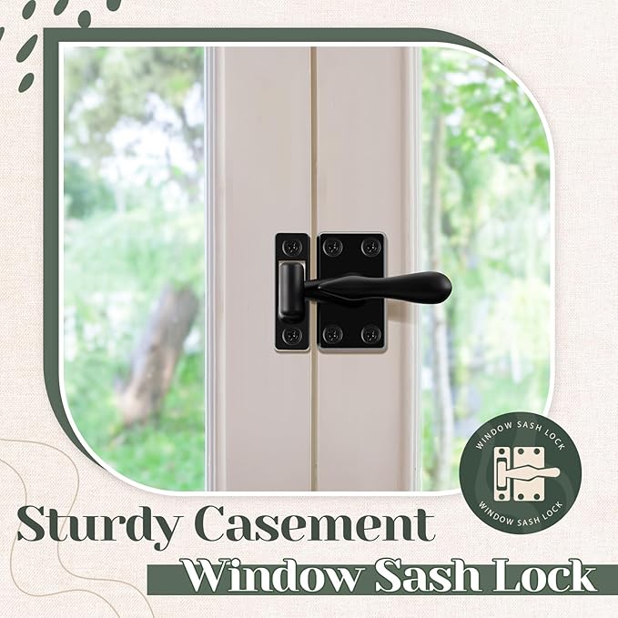 Hicarer Casement Window Lock 1-7/8 Inch Zinc Alloy Window Sash Lock Latch Replacement for Home Casement Windows