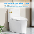 Toilet Flush Handle Replacement Kit for Front Mount Universal Bowl Tank, Zinc Alloy Flusher, Brass Trip Levers, Toilet Repair Parts Compatible with American Standard (Gold)