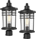 Darkaway Large Outdoor Post Lights Lamp Posts Outdoor Lighting, 17inch Post Lights Waterproof 2 Pack Outdoor Light Fixtures with Glassfor Outside Patio Yard Pathway