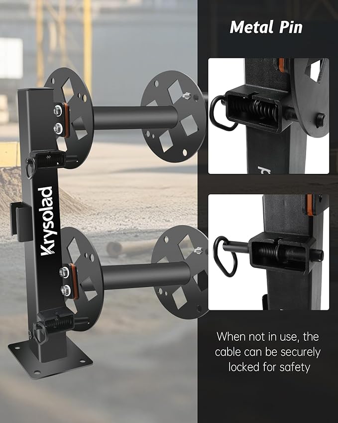 Upgrade Heavy Duty Double Welding Cable Lead Reel, 10" Lockable Welding Lead Reel with 10°Tilting Fixed Base and Metal Pin, Accommodates 150 Feet of 1/0 and 125 Feet of 2/0 Cable