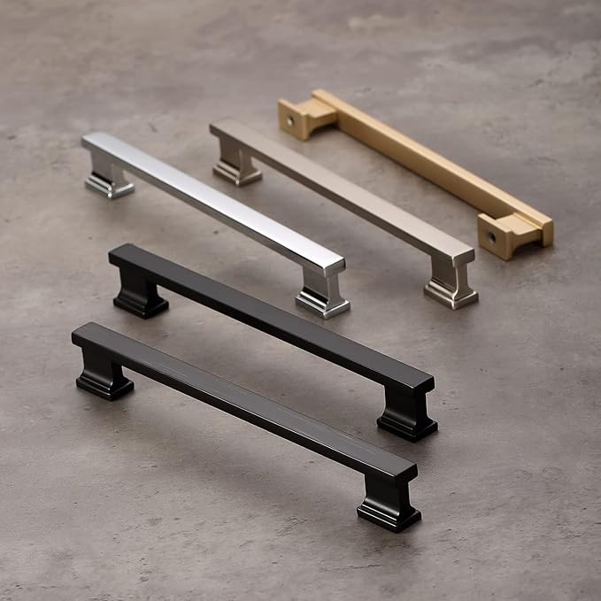 Alzassbg 20 Pack Matt Black Cabinet Pulls, 5 Inch(128mm) Hole Centers Kitchen Cabinet Handles for Cabinets and Drawers AL3061MB