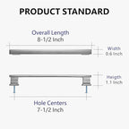 6 Pack 8-1/2 Inch Length|7-1/2 inch(192mm) Hole Center Brushed Satin Nickel Kitchen Cabinet Handles, Cabinet Pulls Kitchen Cabinet Hardware, Cupboard Pulls, Drawer Handles