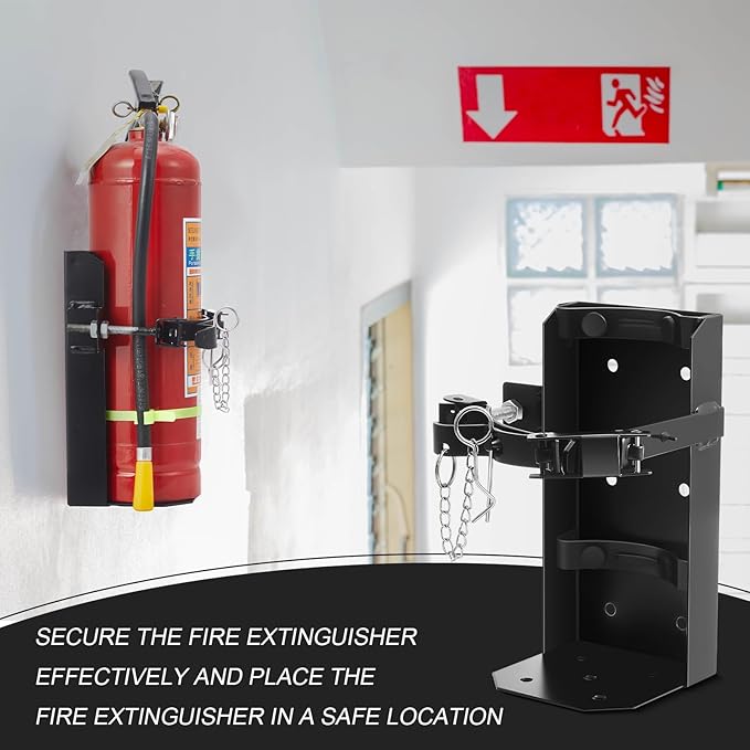 Zonon Heavy Duty Fire Extinguisher Mount Bracket Metal Fire Extinguisher Holder Wall Mount for Home Car Truck, Mini, Small, and Medium Sized(Fits 10lb,Black,2 Pcs)