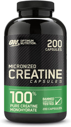 Optimum Nutrition Micronized Creatine Monohydrate Capsules, Keto Friendly, 2500mg, 200 Capsules (Packaging May Vary)