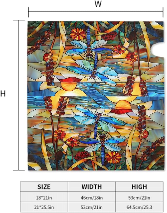 Stained Glass Dragonfly Mailbox Covers Magnetic Fall Mail Box Post Wrap Standard Size 18 X 21 Floral Spring Summer Mailing Boxes Seasonal Decorations for Autumn Thanksgiving Decor