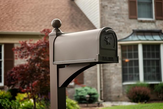 Gibraltar Arlington Large Capacity Galvanized Steel Bronze, Post-Mount Mailbox, AR15T000
