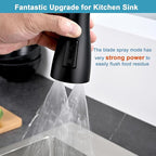 Metal Kitchen Faucet Head Replacement, 3 Functions Kitchen Faucet Head High Pressure, Matte Black Pull Down Kitchen Sink Sprayer Replacement with 9 Adapters Compatible with Most Faucets