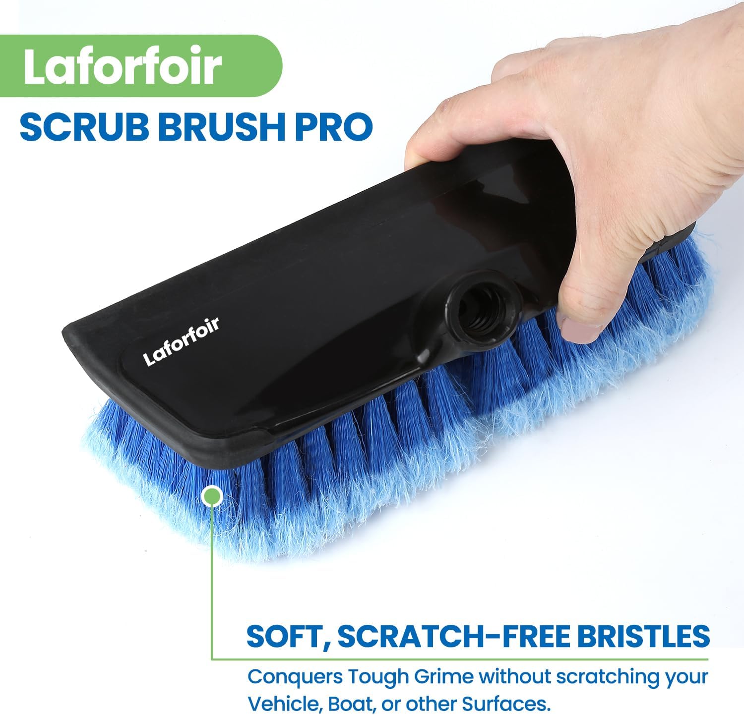 2-in-1 Water-accessible Soft-Bristle Brush | Lightweight Extension Pole Handle | Soft Bristles wash Car, RV, Boat, Solar Panel, Deck | Shower Brush for Cleaning | Floor Brush(Brush only, no Pole)