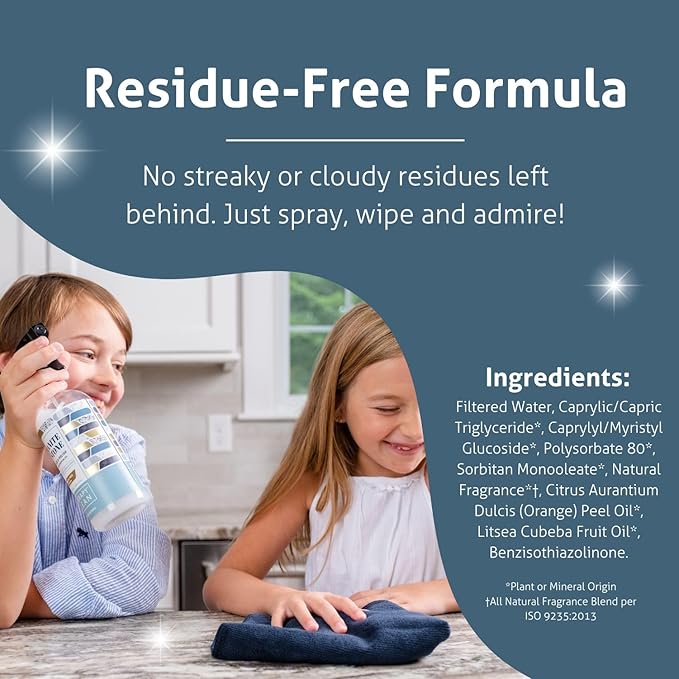 Therapy Granite Countertop Cleaner & Polish (2 Pack - With Microfiber) - pH Neutral, Marble Cleaner, Soapstone, Quartz, Stone, Quartzite, Slate, Limestone, Corian, Laminate